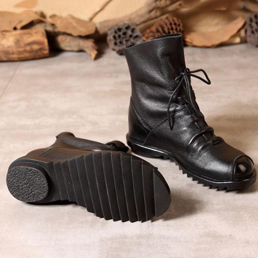 Winter-retro-leder-samt-kurzstiefel