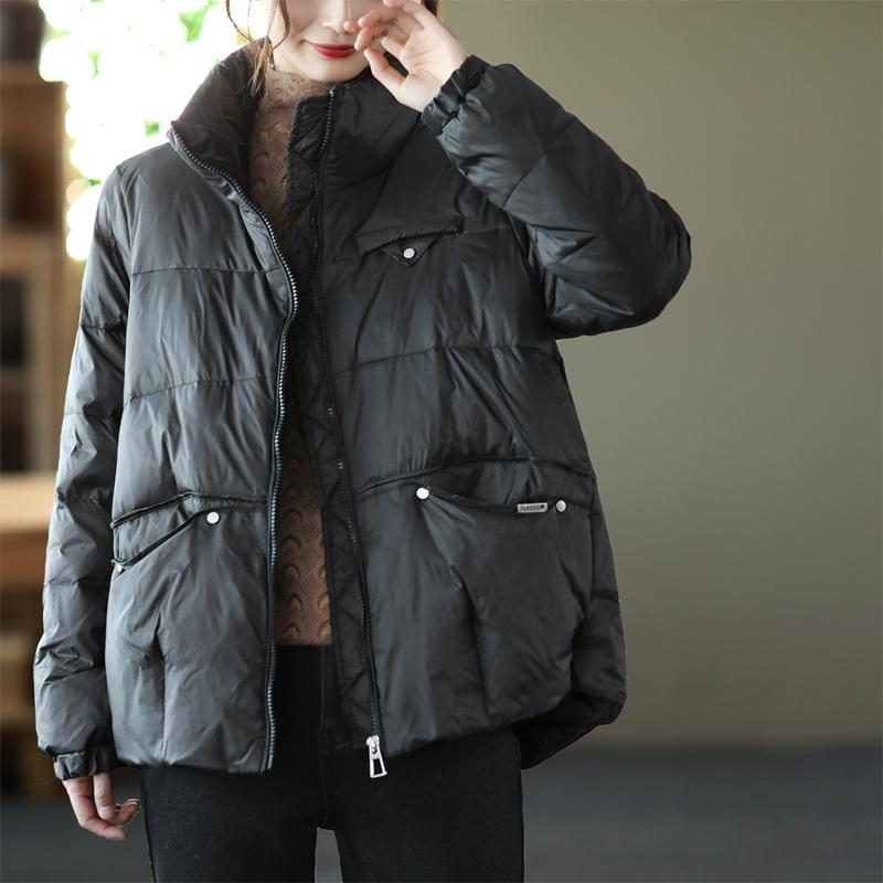 Winter Casual Fashion Retro Zipper Daunenmantel