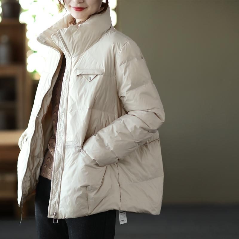 Winter Casual Fashion Retro Zipper Daunenmantel