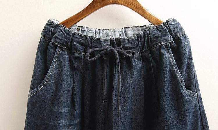 Bestickte Retro-hose Mit Weitem Bein