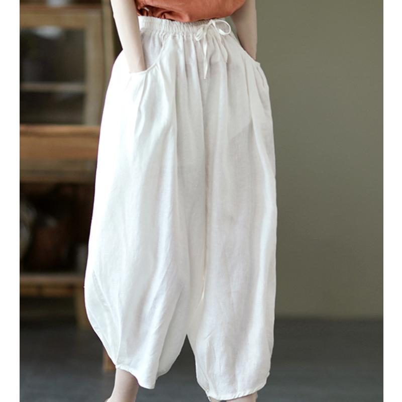 Bloomers Retro-sommerhose Aus Lockerer Baumwolle Und Leinen