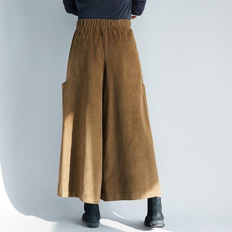 Damen-herbst-winter-retro-cordhose Mit Weitem Bein