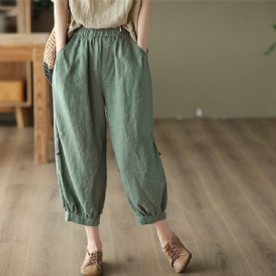 Damen-sommer-retro-leinenhose