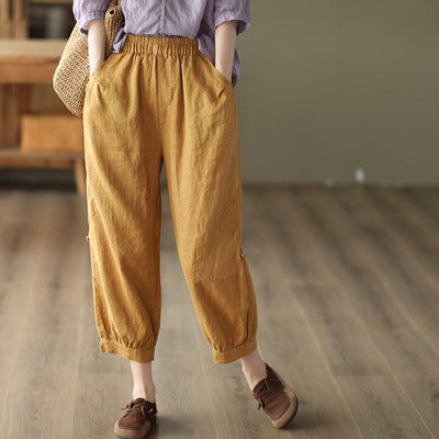 Damen-sommer-retro-leinenhose