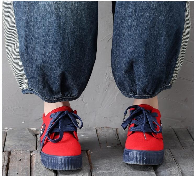 Frauen Lockere Denim-hosen Gewaschene Löcher Die Frühlings-herbst Nähen