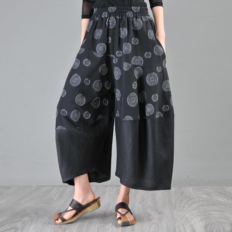 Frühling Sommer Baumwolle Leinen Casual Cropped Loose Pants