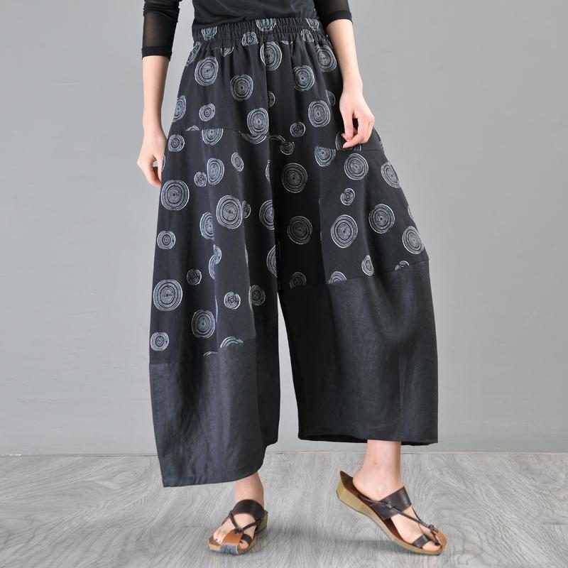 Frühling Sommer Baumwolle Leinen Casual Cropped Loose Pants