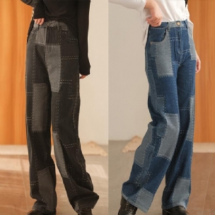 Frühlings-patchwork-harems-baumwolljeans