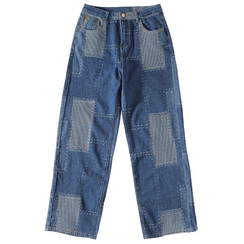 Frühlings-patchwork-harems-baumwolljeans