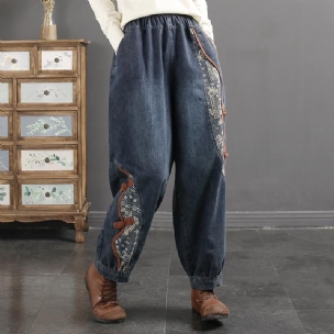 Frühlings-retro-lässige Patchwork-loose-harem-jeans