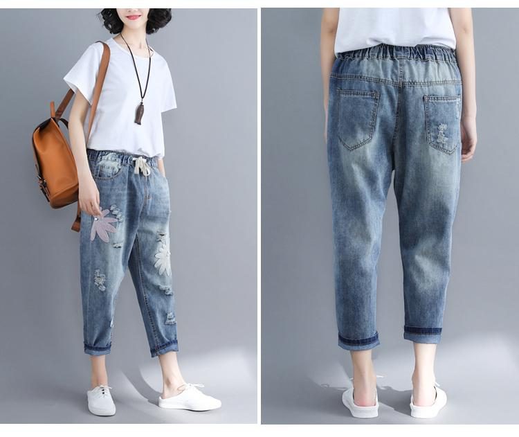 Lässige Jeanshose Für Den Sommer In Großen Größen