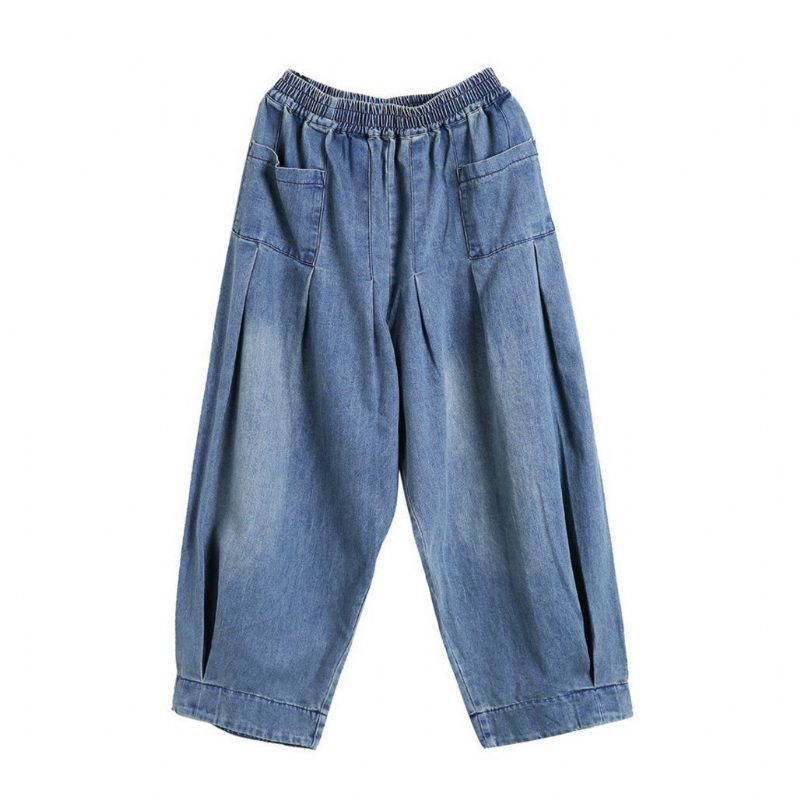 Lässige Retro-denimhose Mit Sandwischeffekt