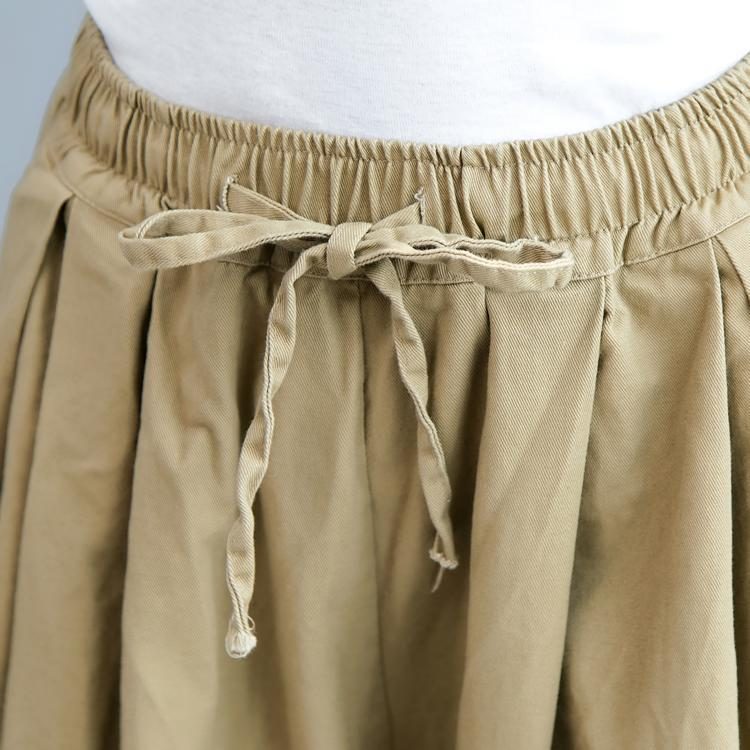 Legere Hose Mit Elastischem Bund Und Wildem Bein-khaki