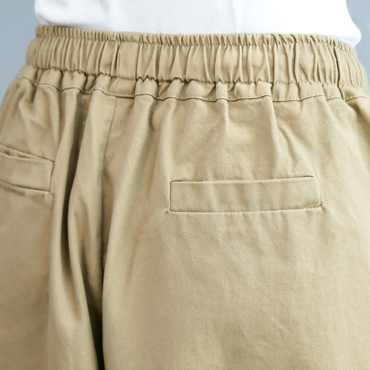 Legere Hose Mit Elastischem Bund Und Wildem Bein-khaki