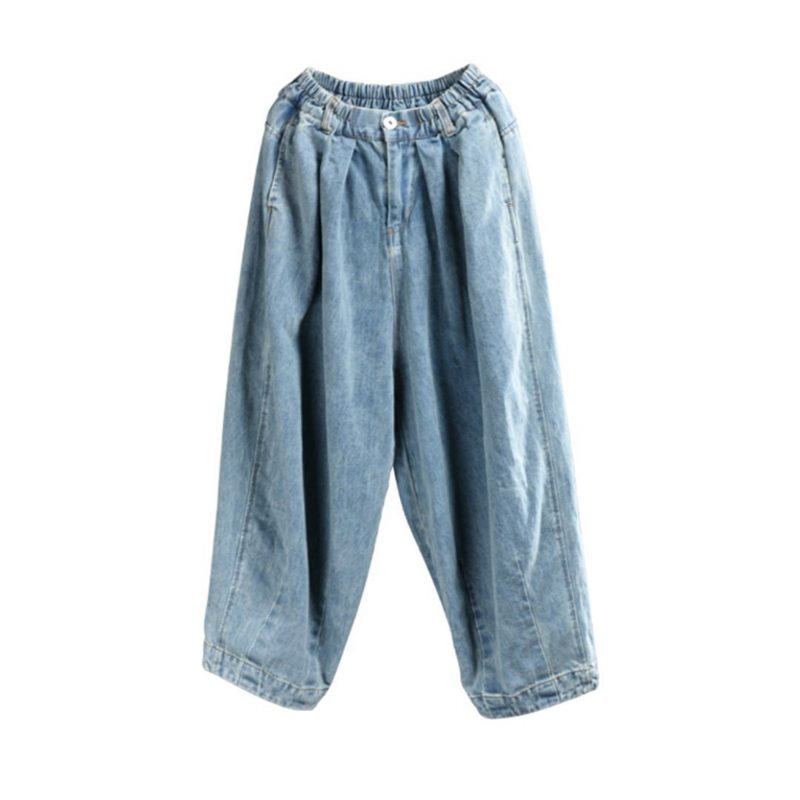 Locker Geschnittene Denim-haremshose