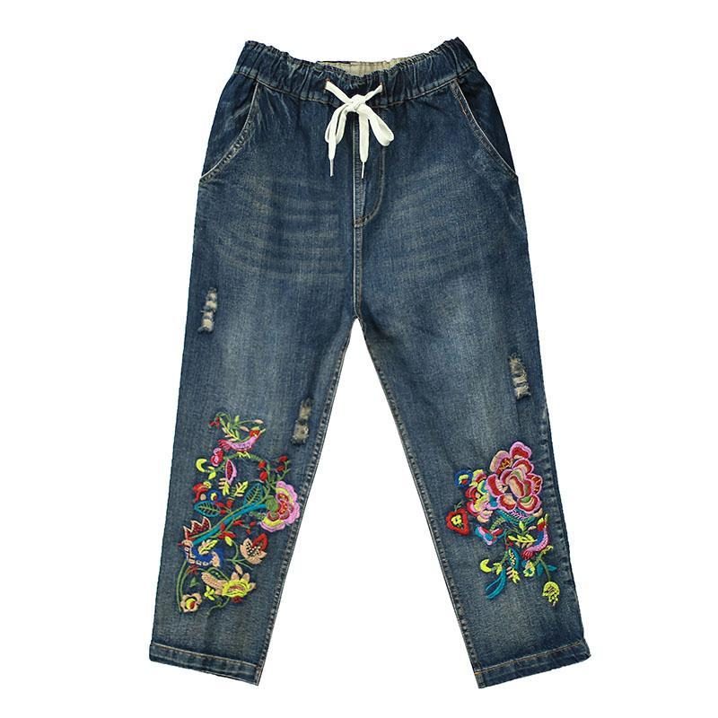 Lockere Retro-jeans Mit Stickereien Für Frühling Und Sommer