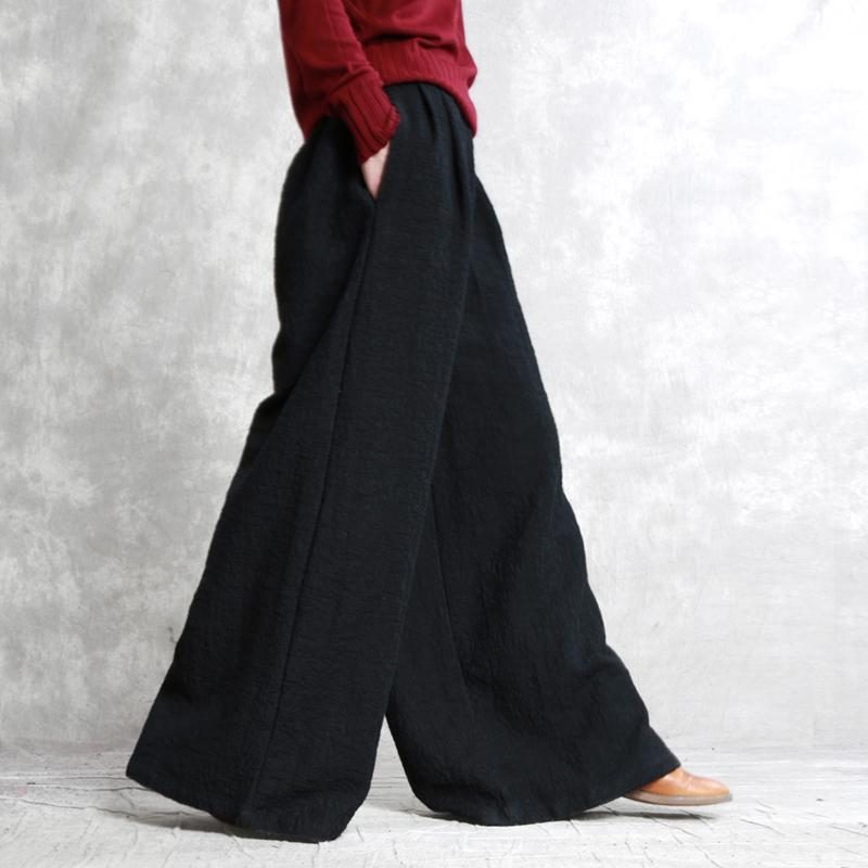 Lockere Winter-retro-hose Mit Weitem Bein Aus Baumwolle