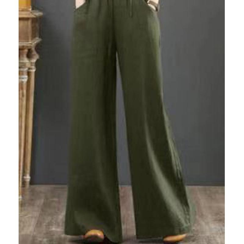 Lose Leinenhose Mit Hoher Taille Und Hoher Taille