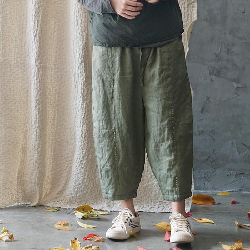 Plus Size Herbst Winter Retro Casual Loose Straight Pants