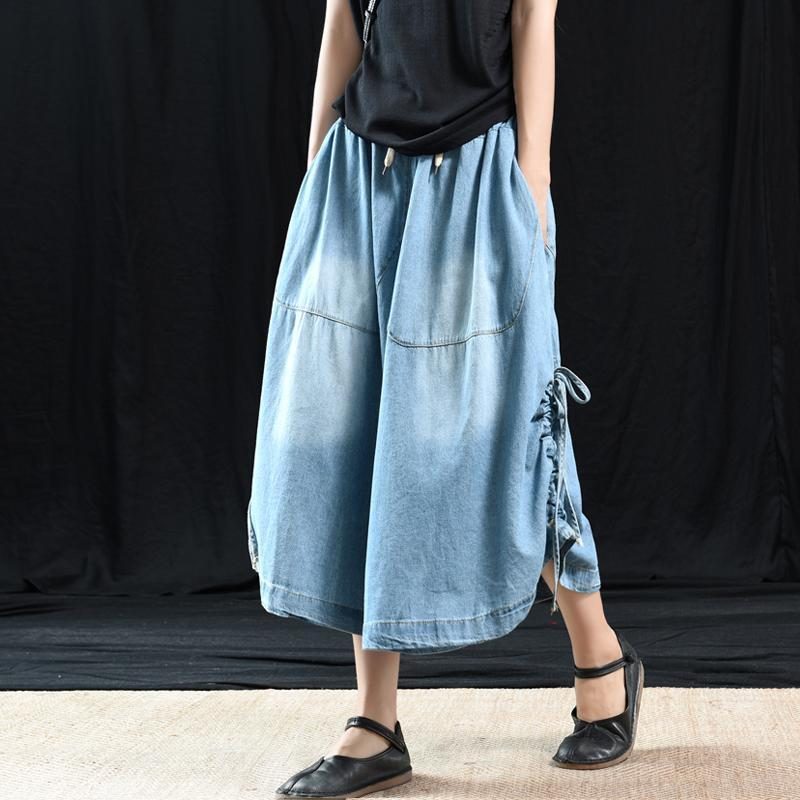 Retro Wide Leg Denim Lässige Stylische Hose L-3xl