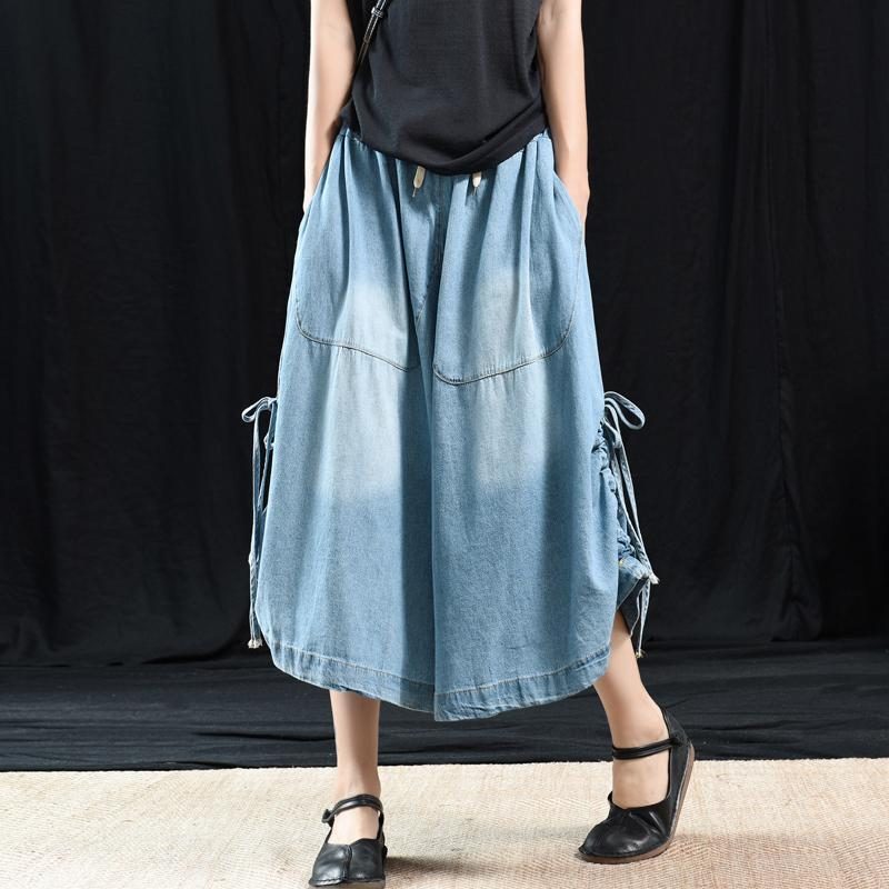 Retro Wide Leg Denim Lässige Stylische Hose L-3xl