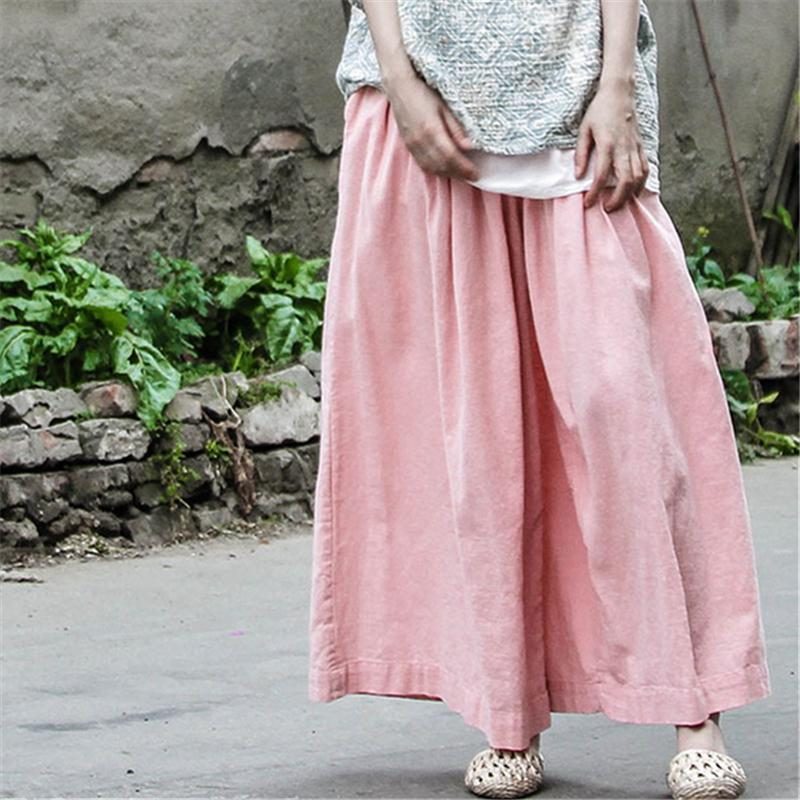 Spring Loose Retro Casual Cotton Wide Leg Pants