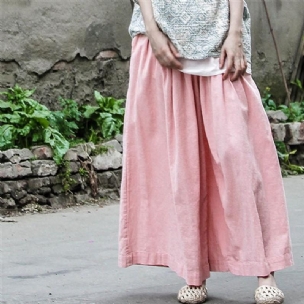 Spring Loose Retro Casual Cotton Wide Leg Pants