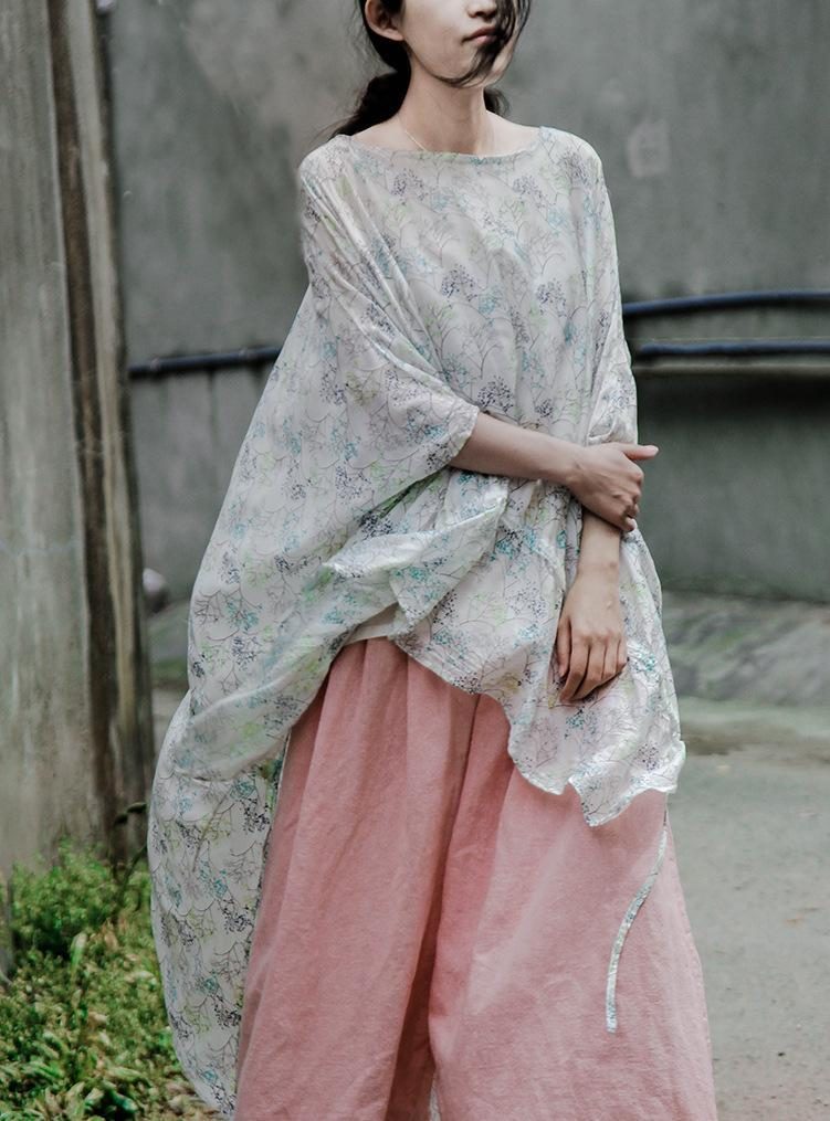 Spring Loose Retro Casual Cotton Wide Leg Pants