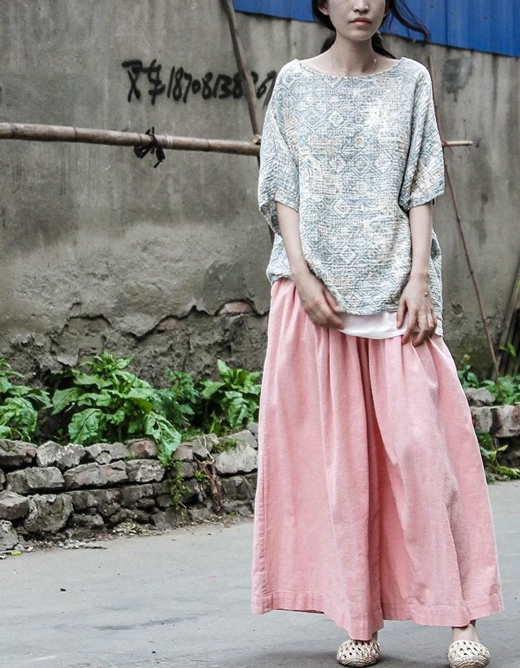 Spring Loose Retro Casual Cotton Wide Leg Pants