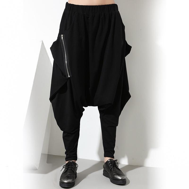 Unisex-hip-hop-hose Mit Tiefem Schritt Und Reißverschluss