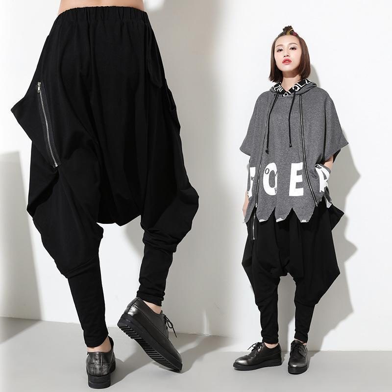 Unisex-hip-hop-hose Mit Tiefem Schritt Und Reißverschluss