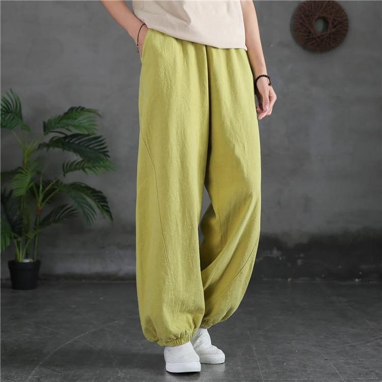 Winter-frühling-retro-loose-bloomer-leinenhose