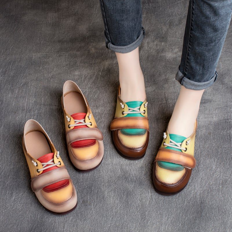 Damen Frühling Retro Lässig Farbabgestimmte Loafer