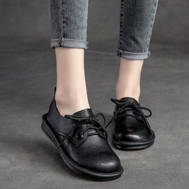 Damen Leder Handgefertigte Frühlings-casual-loafer