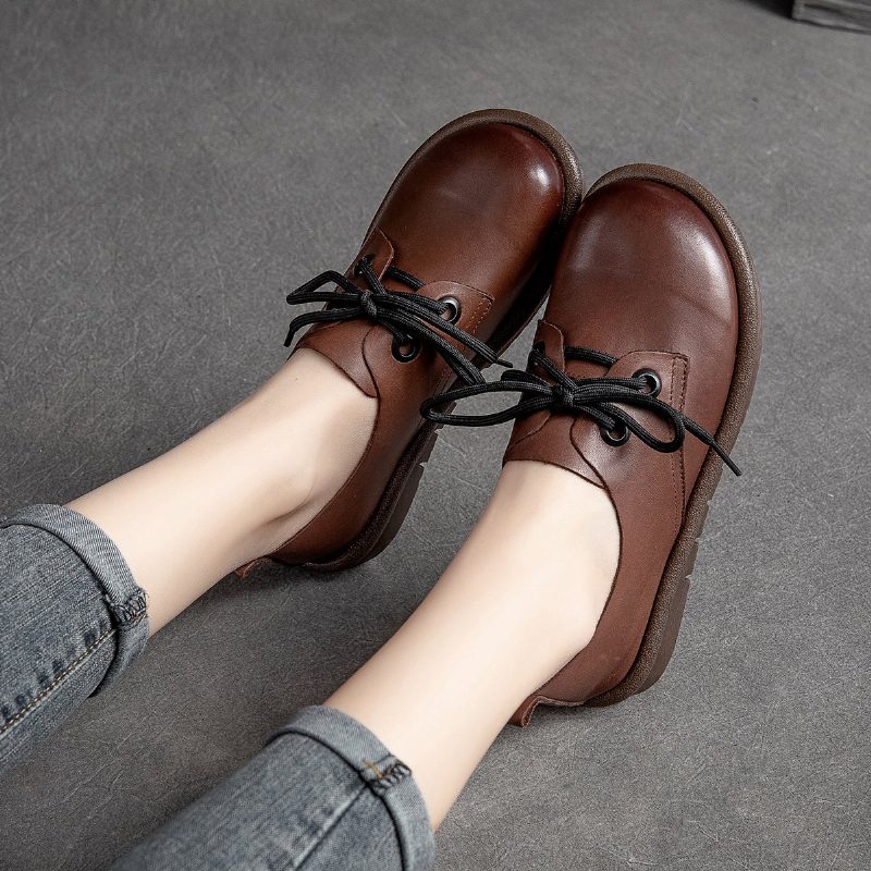 Damen Leder Handgefertigte Frühlings-casual-loafer