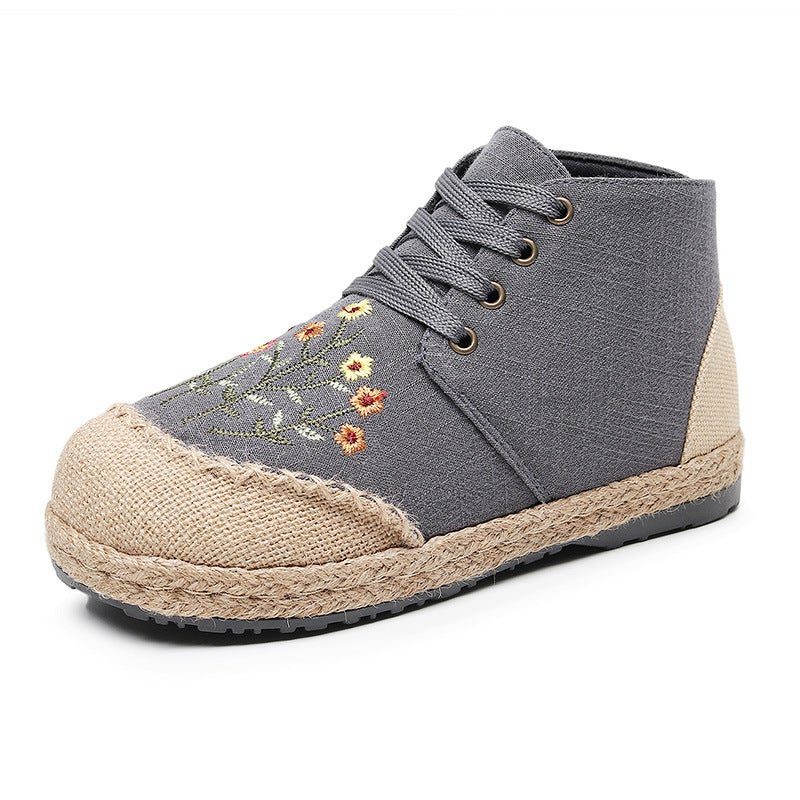 Damen Retro Floral Canvas Handgemachte Freizeitschuhe