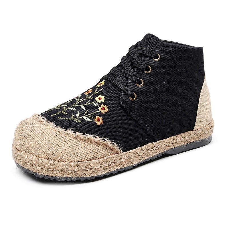 Damen Retro Floral Canvas Handgemachte Freizeitschuhe