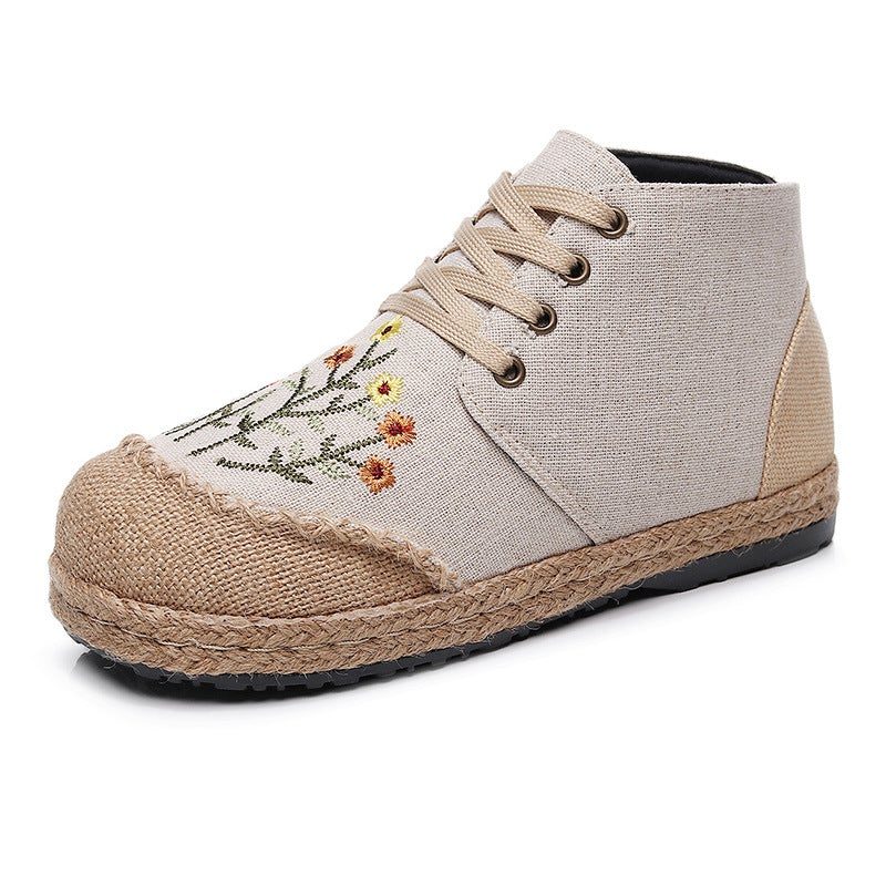 Damen Retro Floral Canvas Handgemachte Freizeitschuhe