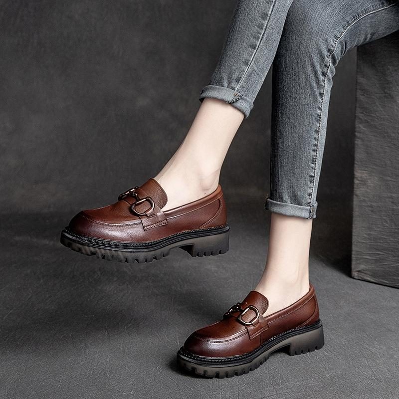 Damen Retro Leder Marten Freizeitschuhe