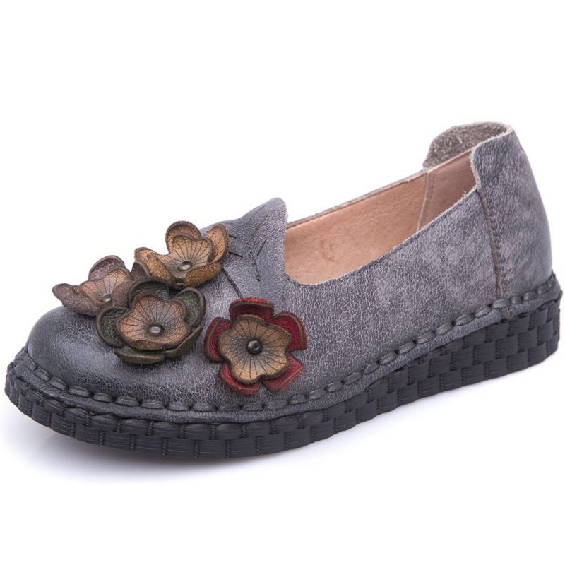 Ethno-flats Mit Blumenmuster Zum Nähen Von Halbschuhen