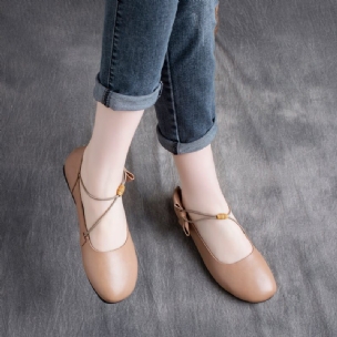 Frauen-frühlings-leder-elegante Retro Beiläufige Schuhe