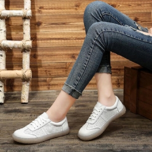 Lederne Sommer-neue Frauen-beiläufige Schuhe 35-41