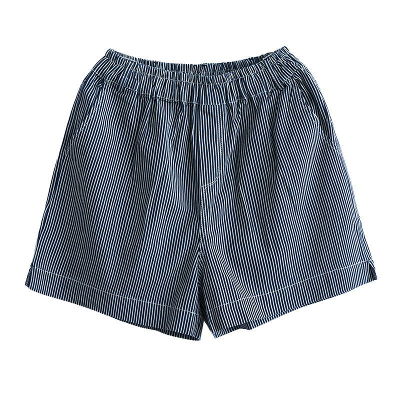 Damen-sommer-shorts Aus Baumwoll-denim Mit Lockeren Streifen