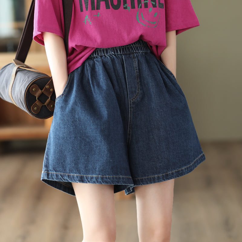 Frauen-sommer-retro-lockere Baumwoll-denim-shorts