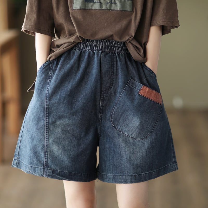 Sommer-frauen-retro-lockere Baumwoll-denim-shorts