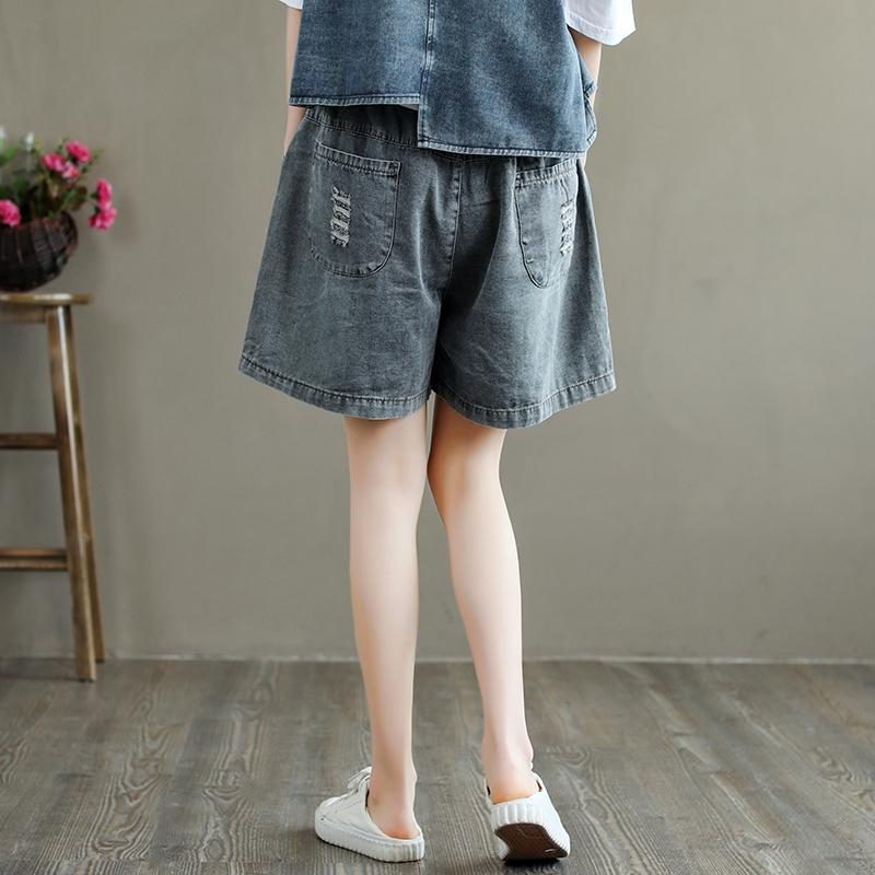 Übergröße Zerrissene Lockere Vintage-denim-shorts