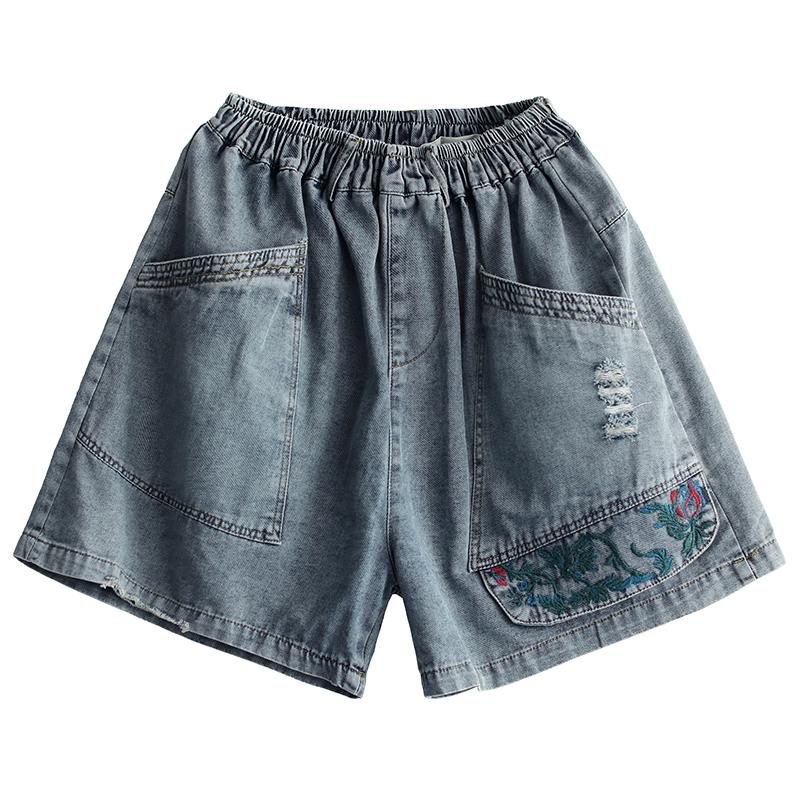 Übergröße Zerrissene Lockere Vintage-denim-shorts