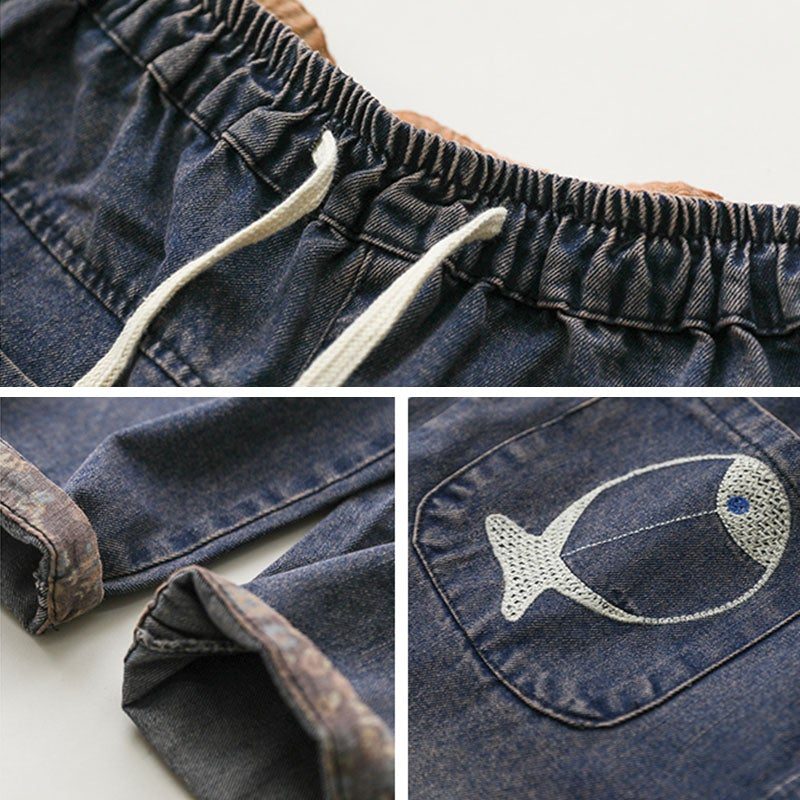 Frühlings-frauen-fisch-stickerei-patchwork-jeans