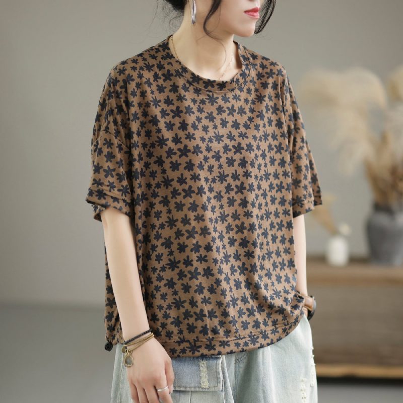 Sommer Retro Loose Casual Cotton Thin T-shirt