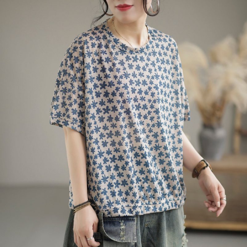 Sommer Retro Loose Casual Cotton Thin T-shirt